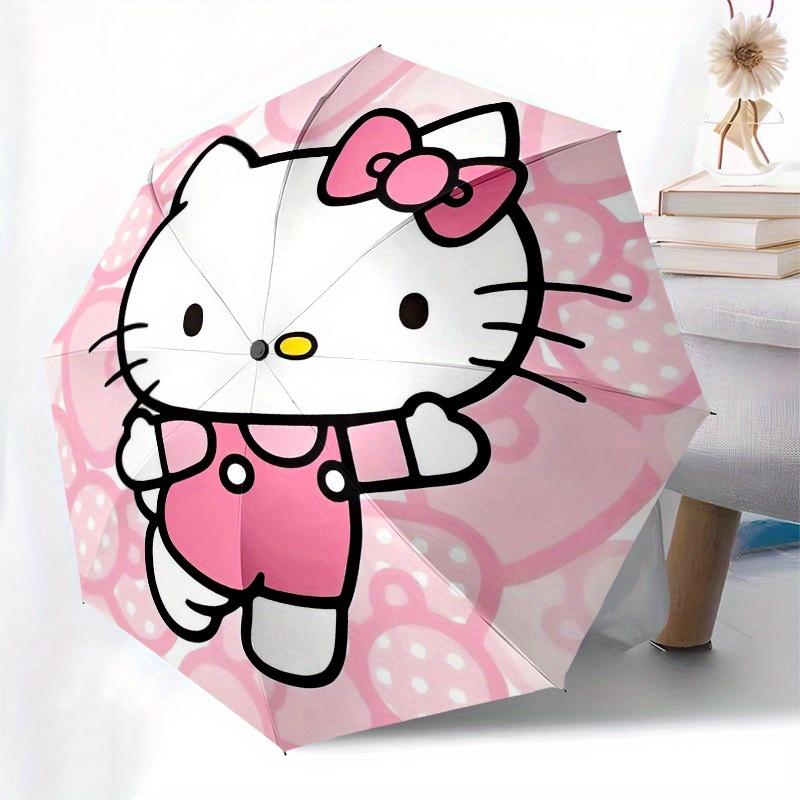 1pc Hello Kitty Pink Background Umbrella with Plastic Handle,Suitable for All Seasons Home Travel Outdoor UmbrellaSanlio459