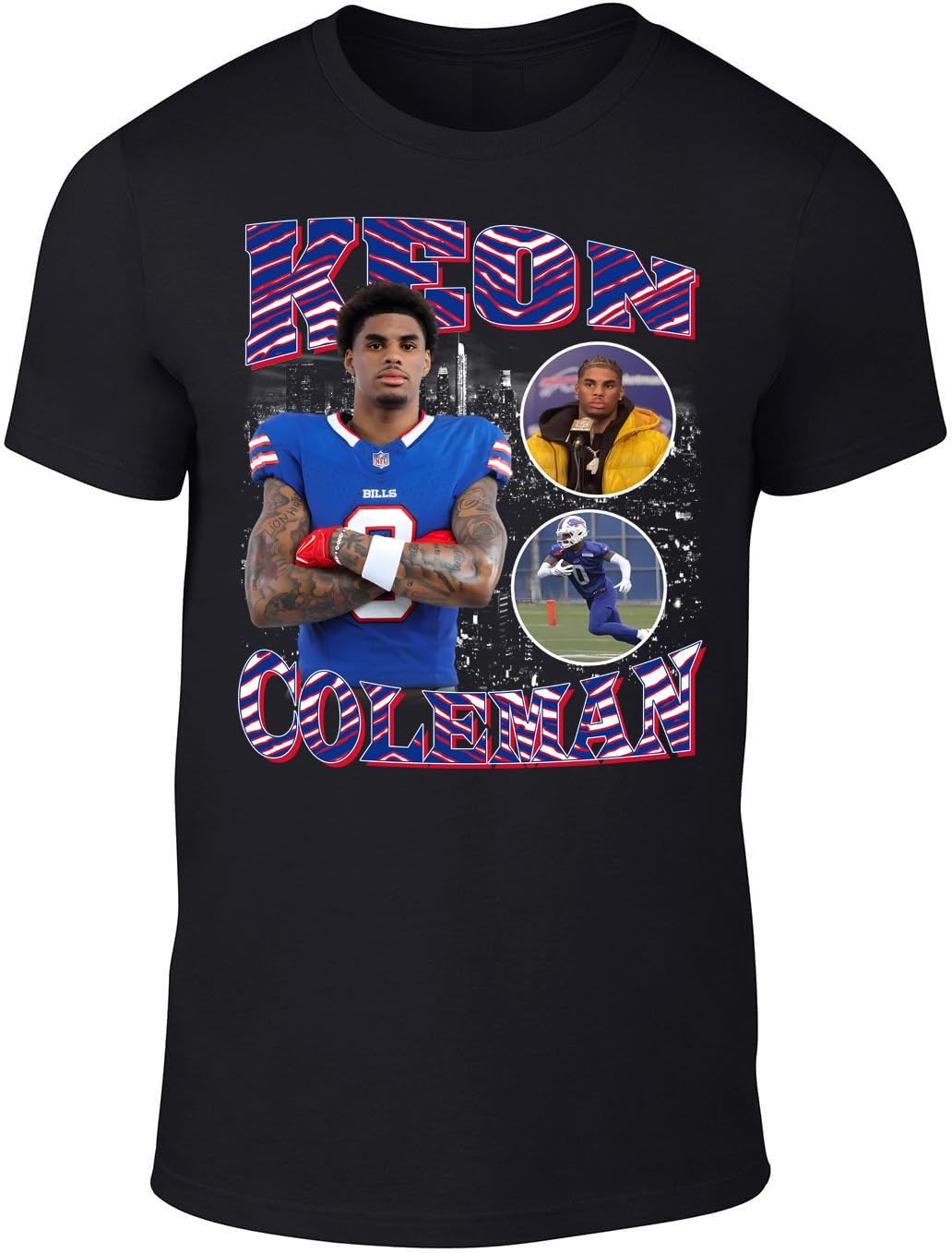 Black Buffalo Keon Coleman Bootleg Style Throwback Style T-Shirt Men s Adult S разноцветный