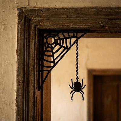 Creepy Spider Web Corner Decor Plastic Spider Prank Ornament Haunted House Decor House Parties