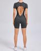 Patchwork Hollow-Back Sports Jumpsuit - Women's Tight One-Piece Fitness Outfit
