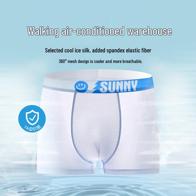 Fen Teng Men's Ice Silk Seamless Antibacterial Boxer Briefs