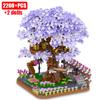 Stadt Kirschblüten Baumhaus Bausteine Kirschblüte Japanische Freunde Straßenansicht Mini-Bausteine Spielzeug für Mädchen Weihnachtsgeschenke