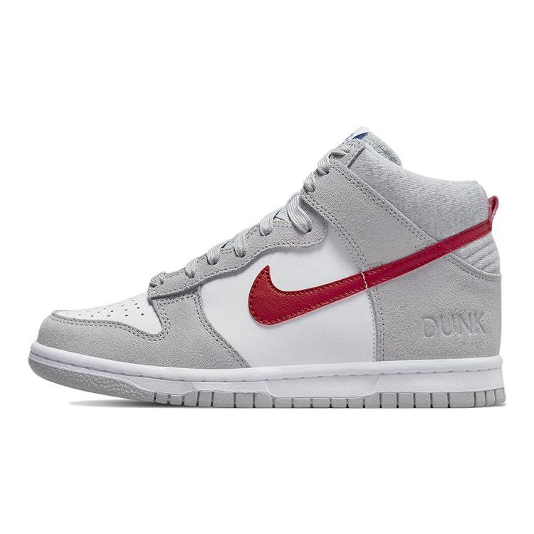 New Nike Dunk High Athletic Club Grey Red GS DH9750-001
