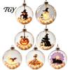Outdoor Festive Party Supplies Halloween Glowing Sphere, Lighted Clear Ball Ornament, Cute Witch Bedroom Ceiling Ornament Cat, LED Hanging Decoration