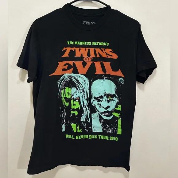 Vintage Marilyn Manson And Rob Zombie Tour Black Unisex Tshirt WA0333 XXL