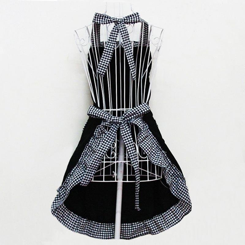 Uniform Apron Stain Resistant Adjustable Plaid Bow Swing Lace Apron Amazon Source