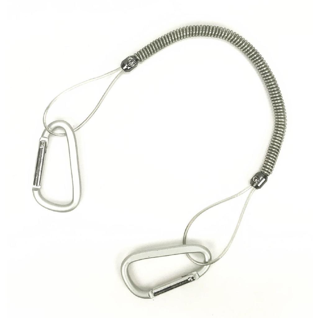 Daiichi Seiko Safety Rope 1515 Silver with Carabiner, for Fishing