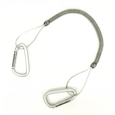 Daiichi Seiko Safety Rope 1515 Silver with Carabiner, for Fishing
