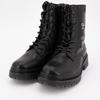 Black Ankle Boots with Flower Embroidery and Laces Woman DOCKERS BY GERLI