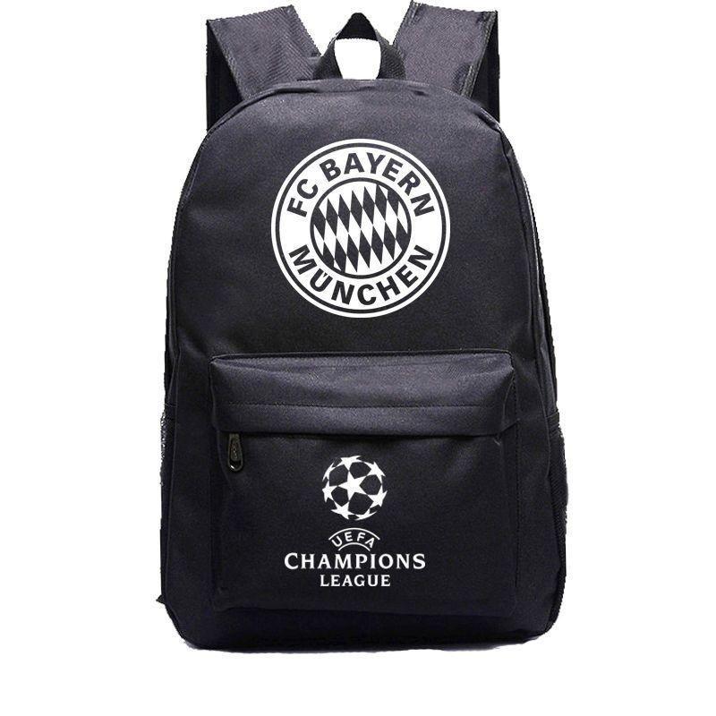Football Star Backpack Champions League Pattern Printed Backpack Teen Children'S School Bag