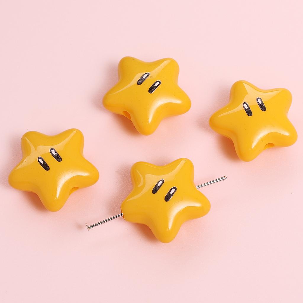 Handmade Bracelet Beads Acrylic Printed Beads Cartoon Beads Handmade Diy Bracelet Loose Beads Bracelet Pendant Graffiti Beads Jewelry Accessories