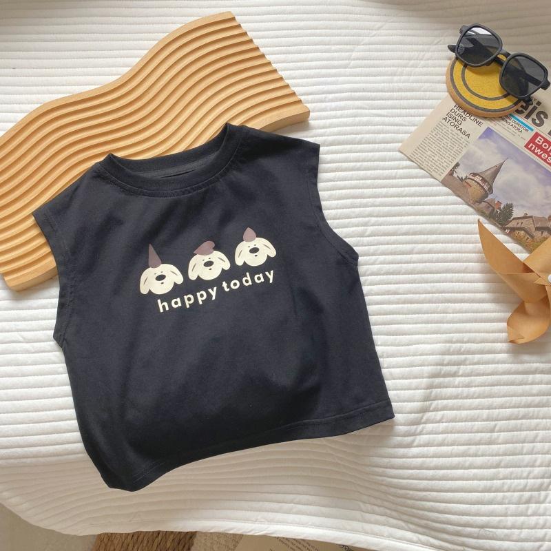 Children s Vest Boys Tops Girls Cartoon Dog Sleeveless Vest T-shirts Kids Clothes T-Shirt Baby Loose Tee 90