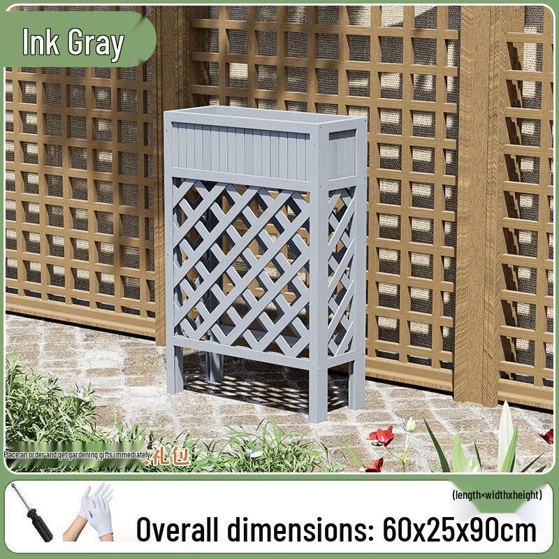 Shixun Outdoor Rectangular Wood Planter with Trellis