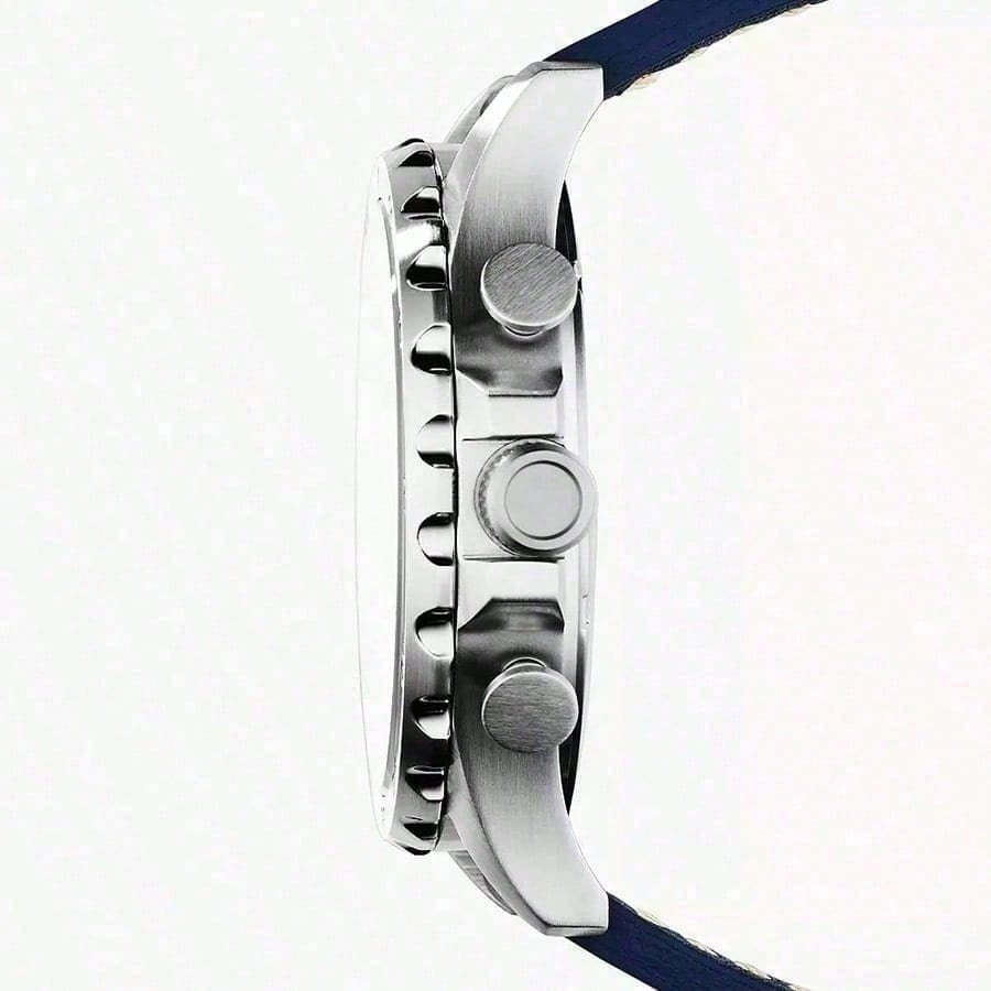 Men's sports quartz watch - 100 meters water resistance - Leather strap - Multi-functional wristwatch for daily sports activities