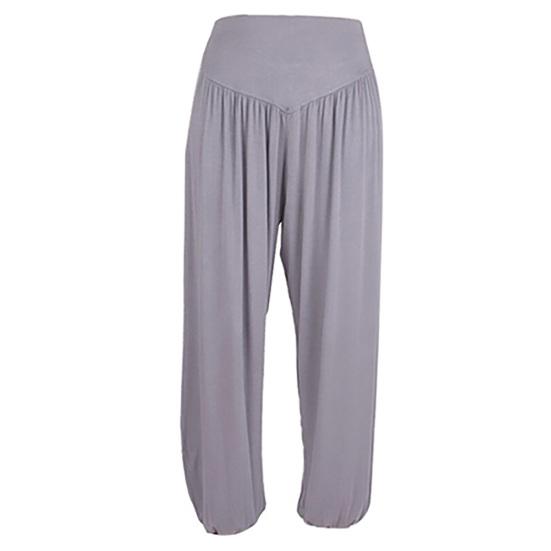 

Женские удобные свободные длинные брюки-шаровары для йоги, спортивные широкие брюки в стиле бохо для танца живота XL светло-серый