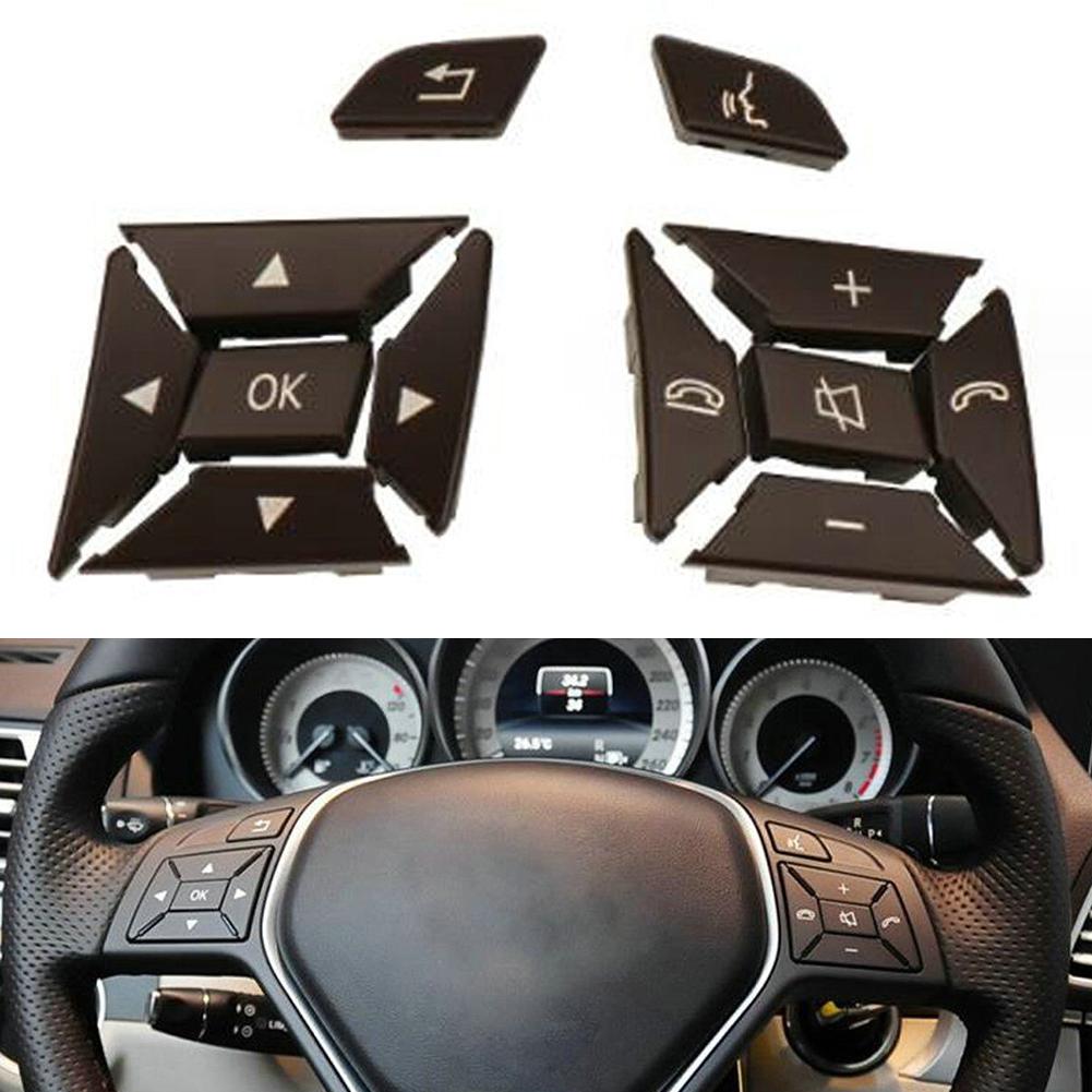 Switch Button Cover 23) Enhanced Performance Brown Steering Wheel Switch Buttons for Mercedes W204 W212 C200 E260 E320