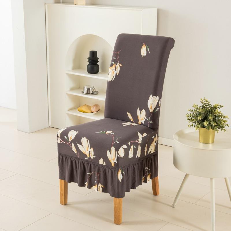 

High Stretch Chair Covers for Dining Chairs Covers Removable Dining Room Chair Covers with Skirt Spandex Print Chair Slipcovers 1PC