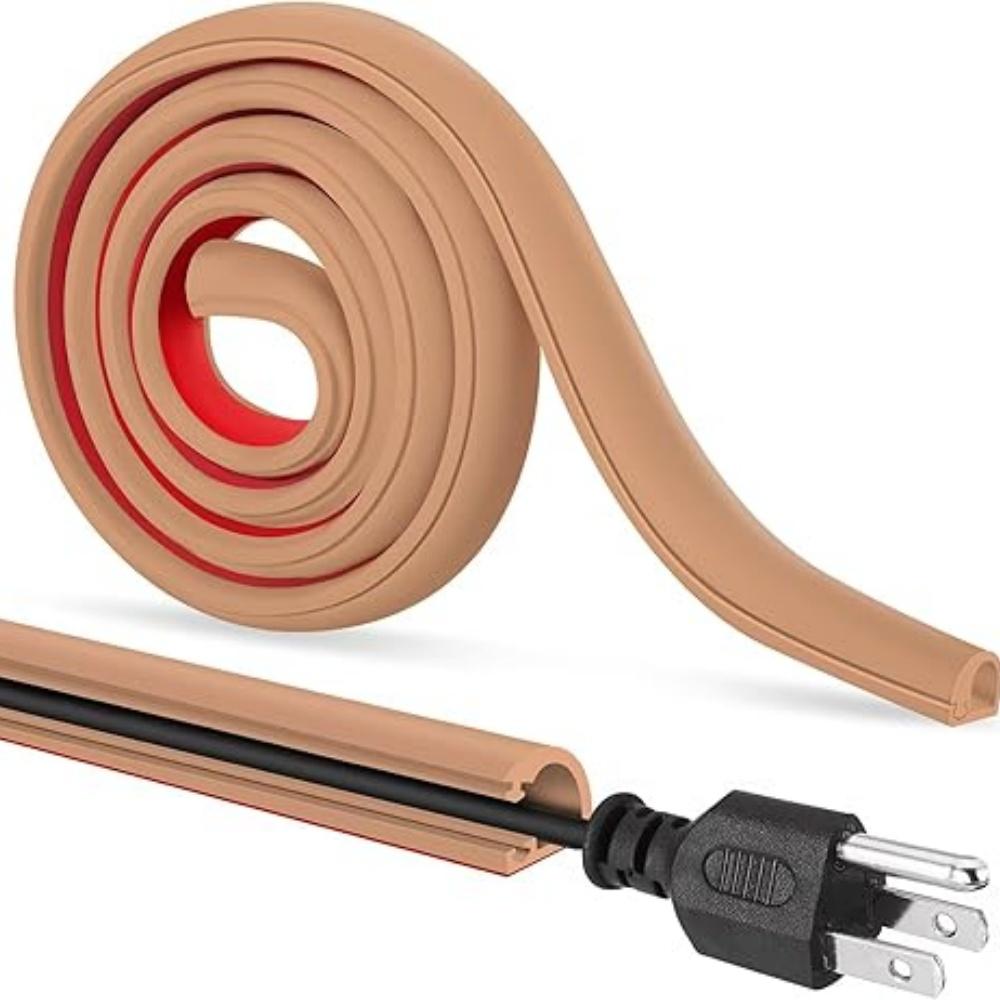 1pc 2mX1.5cm Floor Cable Cover Self-Adhesive Cable Anti Extrusion Extension Wiring Duct Protector Wire Organizer for Floor