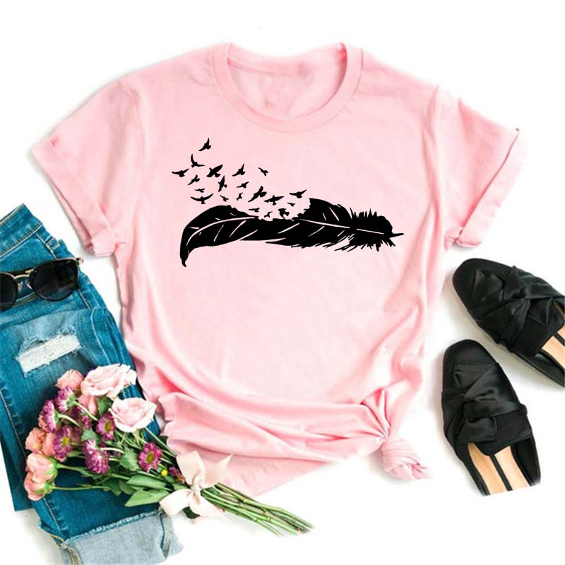 Femei Cartoon Bird Nou Lovely Cute Trend 90 Style Fashion Summer Lady Print Trie Graphic T Top Travel Tshirts Trend T-Shirt