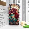 Bunte Glas-Stil-Rosenmuster-Handyhülle für Samsung Galaxy S26 S25 S24+ S23 Ultra S22 Plus S20 S21 FE M53 Weiche Hülle