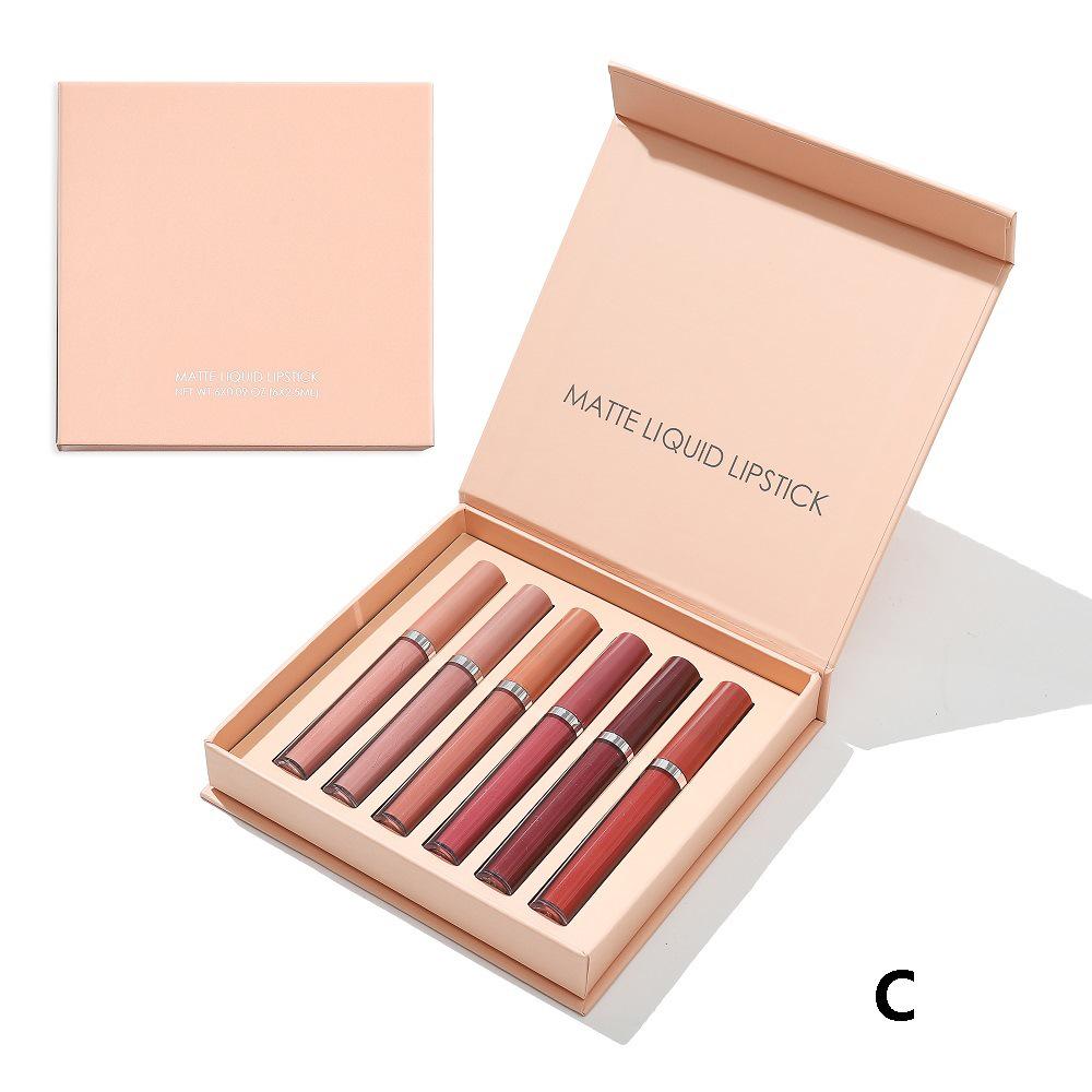 

6-Color Waterproof Matte Liquid Lipstick - Neutral, Non-Stick, No Logo 6 pieces x 2.5mL