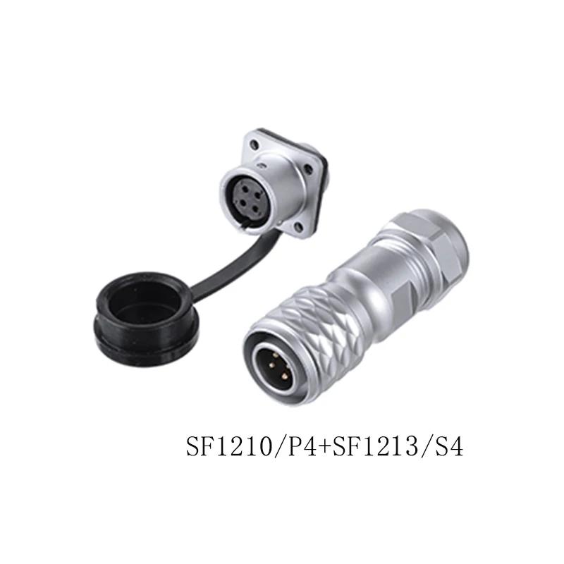 WEIPU SF12 Waterproof M12 2 3 4 5 6 7 9 Pin Wire Cable Aviation Connector Docking Back Nut Male Plug Female Socket Panel Mount