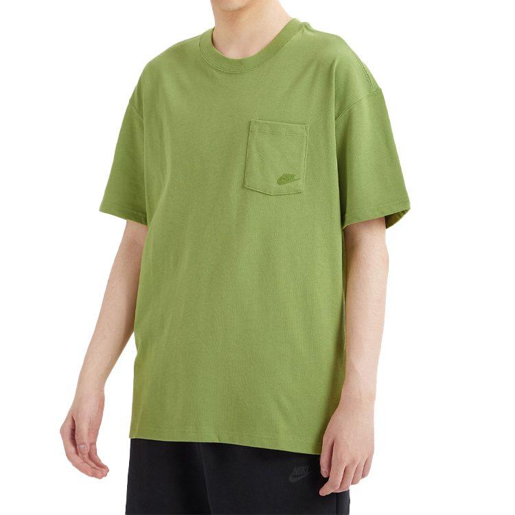 Nike T Shirts Men's Green Crew Neck Moderate Straight Fit DD0500-318