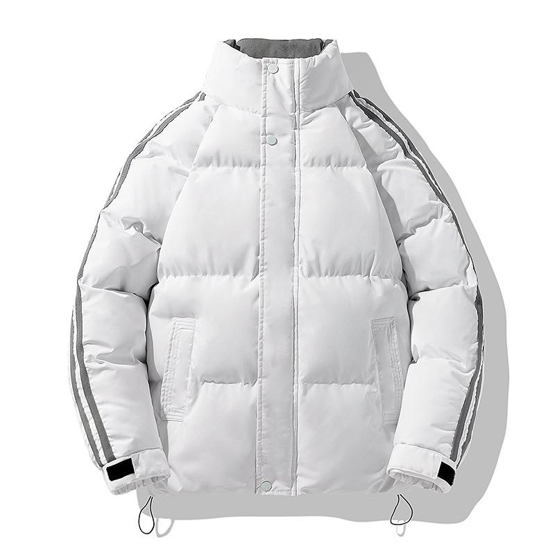 

Couple Winter Stand Collar Cotton Coats for Men and Women, Loose and Versatile Cotton Jackets for Hong Kong Style S белый