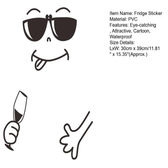 Fridge Sticker Self Adhesive Eco-friendly Removable Easy To Apply Wide Application Decorative