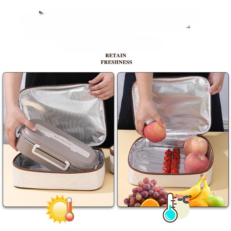 Portable Insulated Lunch Box Storage Bag Waterproof Bento Bags Large Capacity Dustproof Food Thermal Bag For Students
