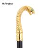 Goldener Luxus Kobra Schlangengriff Mode Gehstock für Party Dekoration Gehstock Eleganter Krummstab Knauf Gehstock 94cm