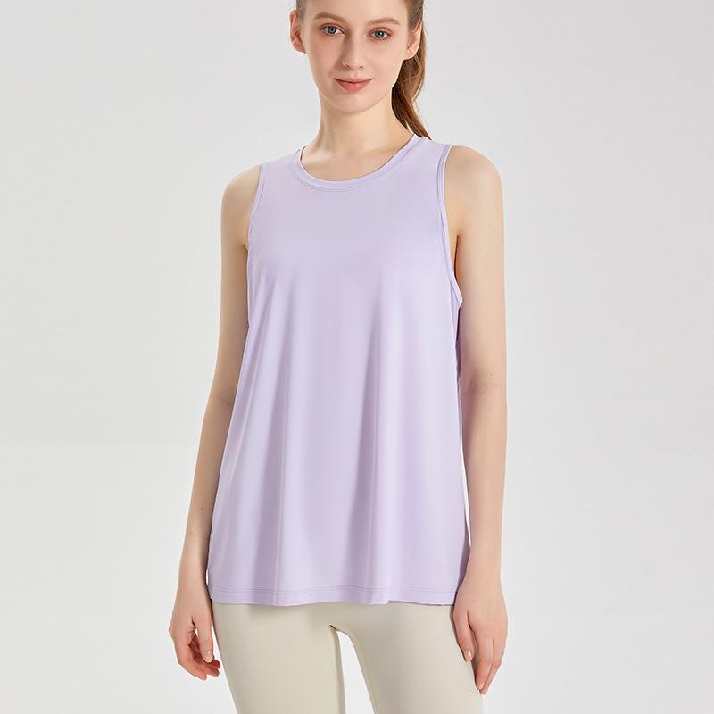 

LAHN Женская быстросохнущая летняя спортивная майка, влагоотводящий ледяной шелк, свободная майка без рукавов для йоги Small
