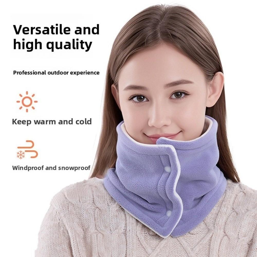 Polar Fleece Fleece Muffler Double-sided Warm Neck Warmer Fashion Winter Knitted Scarf cycling