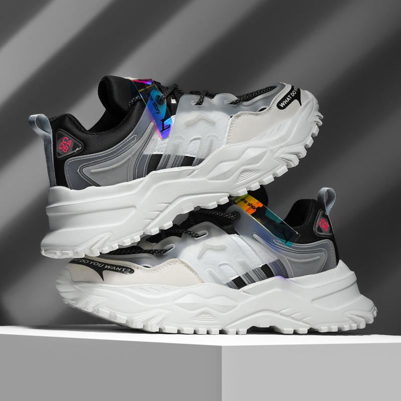 Large size country dad shoes comfortable men's thick soles heightened outdoor breathable casual sports shoes