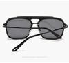 3184 Große quadratische Metallrahmen-Sonnenbrille mit Doppelsteg, UV-Schutz, Braun, Europäischer Stil für Damen und Herren