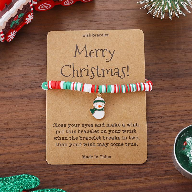 Weihnachten Weihnachtsmann Perlenarmband mit Tonanhänger