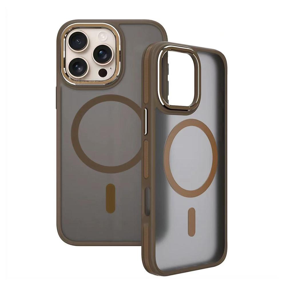 KEYSION Shockproof Magnetic Case for iPhone 15 16 Pro Max 15 Plus 16e Matte Translucent PC+TPU Color Blocking Phone Cover