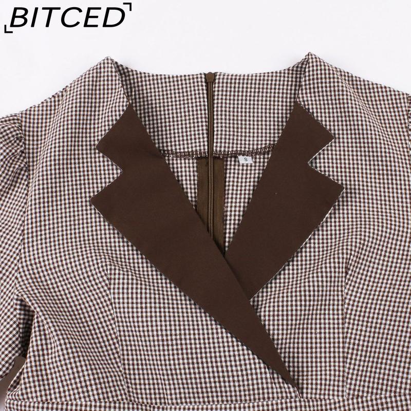 BITCED Abito Elegante Vintage da Donna con Vita Sagomata, Manica a Tre Quarti e Gonna Ampia