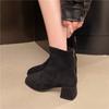 Women Ankle Short Boots Suede Chunky Fashion Mid Heels Shoes  Winter Pumps New Trend Casual Cozy Woman Chelsea Botas Mujer