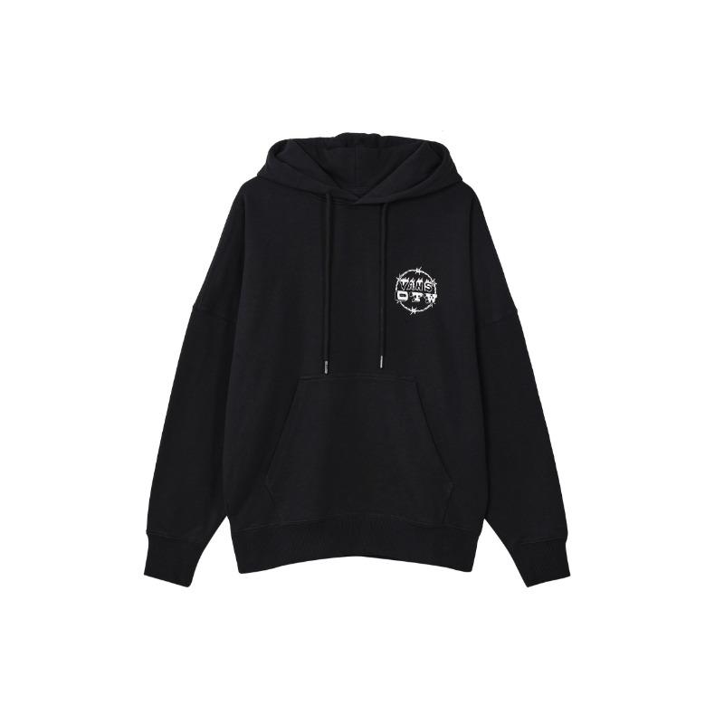 Vans Sudadera con Capucha Pulóver Estampado Gráfico Hombre Sudaderas Negro VN0A5H7TBLK