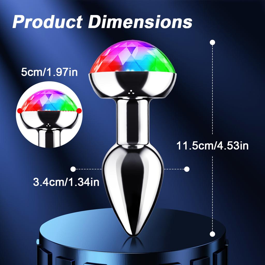 Stemmestyring Analkontakt Vibrator APP Trådløs Kontroll Kvinnelig Vagina Masturbator Butt Plugg LED Fargerikt Lys Sexleketøy for Kvinner