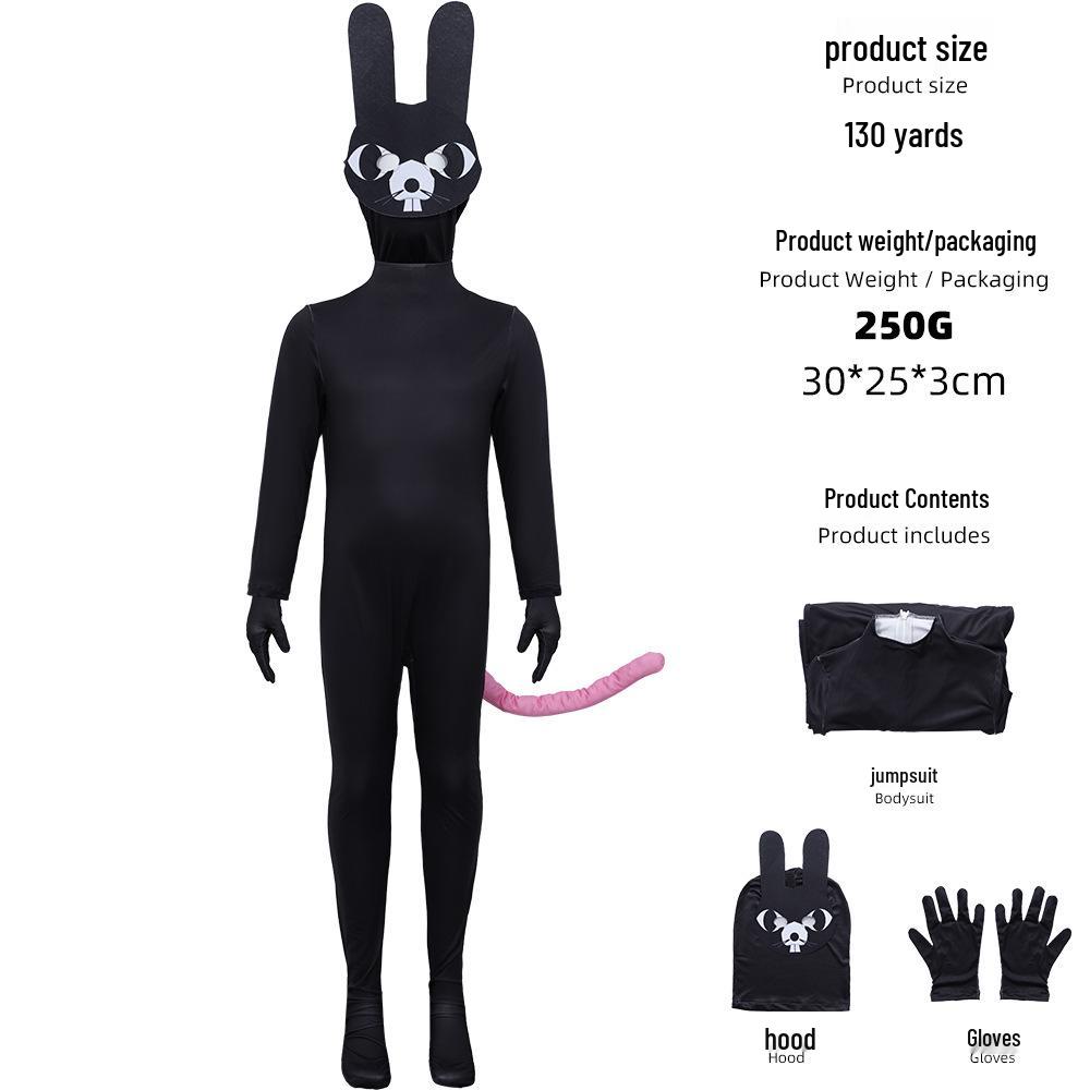 Hirsch Doktor Cosplay Bodysuit für Kinder - Tierarzt Halloween Kostüm 120 (Child) black