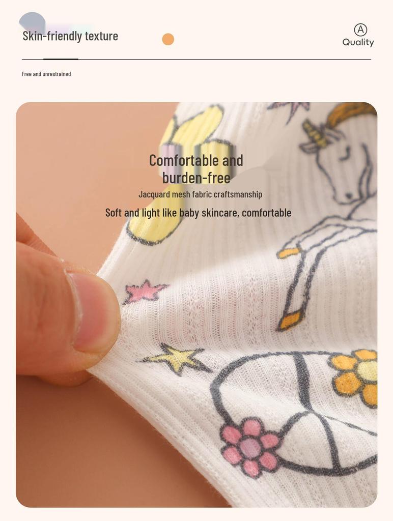 Kinder-Baumwoll-Pyjamashorts - Cartoon-Print, Locker und Leicht für den Sommer