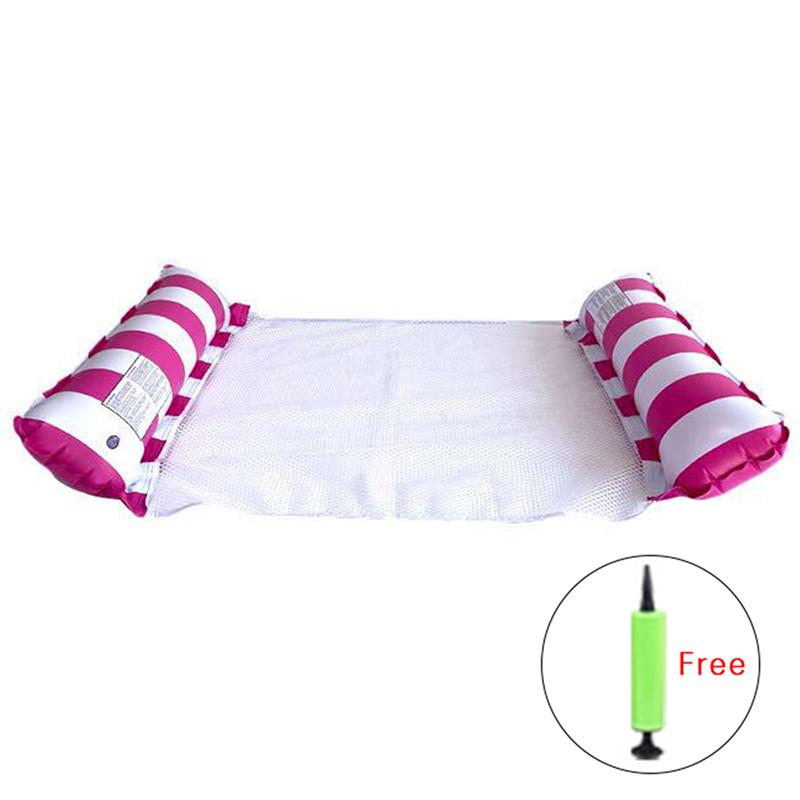 

Складной плавучий водный гамак с насосом, плавучий шезлонг, надувной коврик для бассейна, плавучая кровать, стул, надувной матрас для плавания, бассейн розы красного