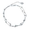 Silver ankelarmband utan stenar (1952887)