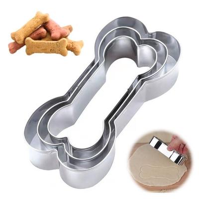 3pcs/set Cookie Cutter Pet Dog Bone Shaped Biscuit Tool Kitchen Mold Baking Cake Suga D2Y6