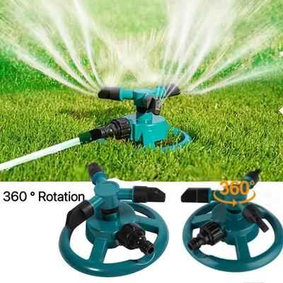 1 Stück, 360° 3-Arm-Rotierendes Gartenbewässerungssystem für effiziente Rasen- und Gartenbewässerung (Grün)