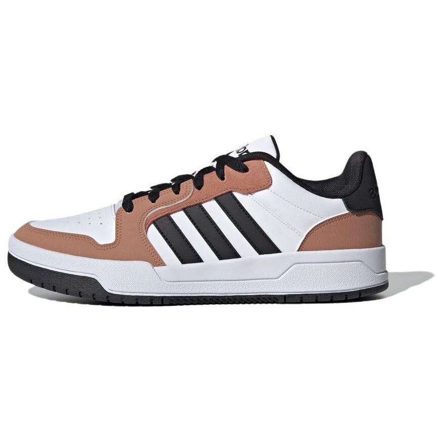 Adidas Neo Entrap Leather Comfortable Sports Low-Top Retro Basketball Shoes Unisex Sneakers White Black Brown IE3905