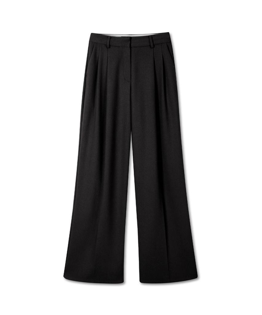 Michikoleondeonkosino Autumn Two-Pintuck Wide Slacks Black
