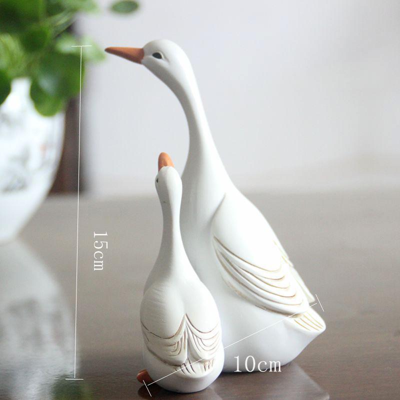 Fun Cute Duck Resin Statue Mother And Son Duck Decor For Home Decoration